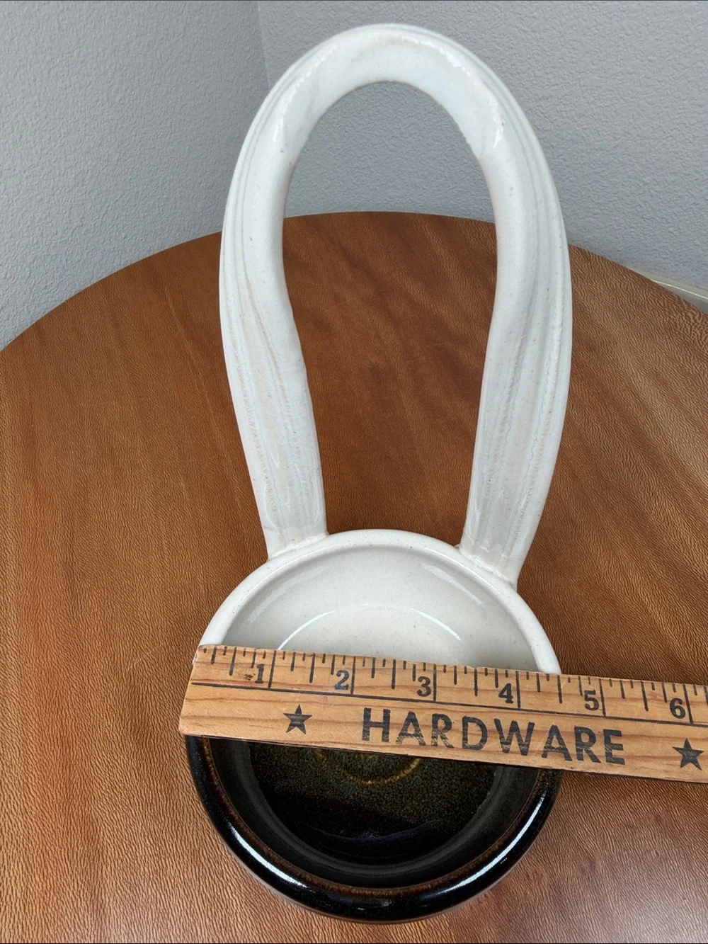 Handmade Art Pottery Ceramic Standing Spoon Rest Cottagecore Farmhouse white